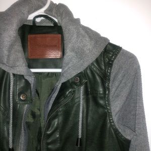 Leather & sweater jacket